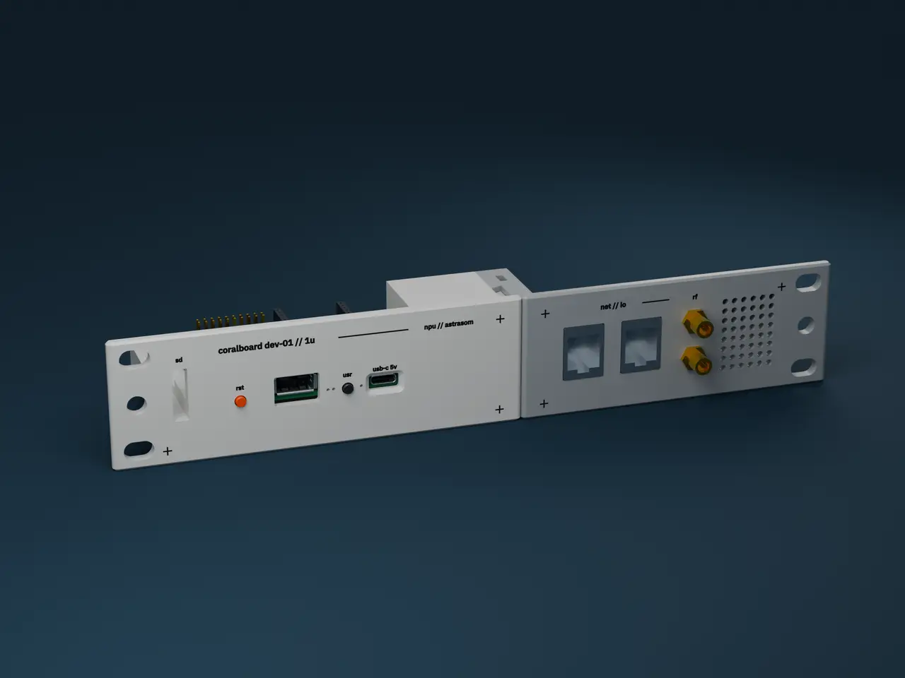 Coralboard 10-inch 1U Rackmount Enclosure — modelo 3D