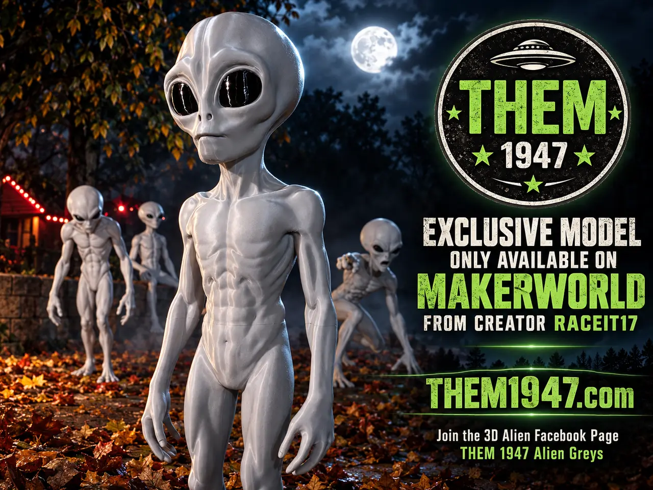 3 FOOT ROSWELL THEM 1947 Alien Greys — modelo 3D