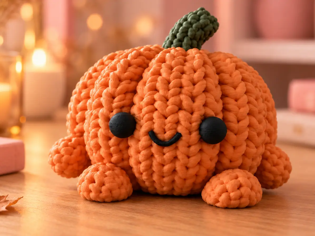 Knitted Pumpkin - Cozy Autumn Halloween Decor — modelo 3D