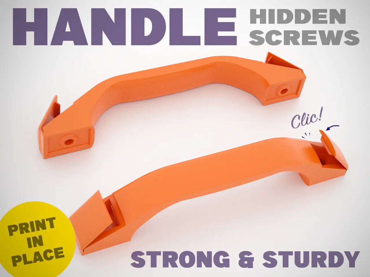 Handle with hidden screws — modelo 3D