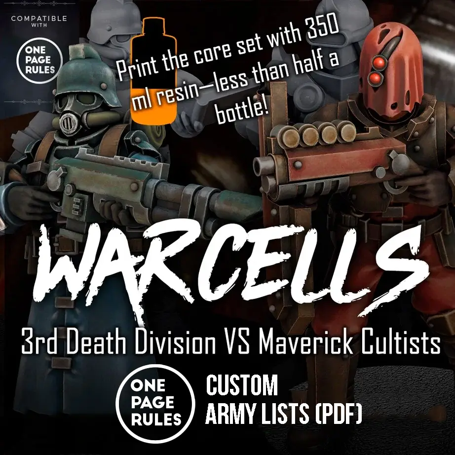 Warcells OnePageRules Army Lists (PDF) — modelo 3D