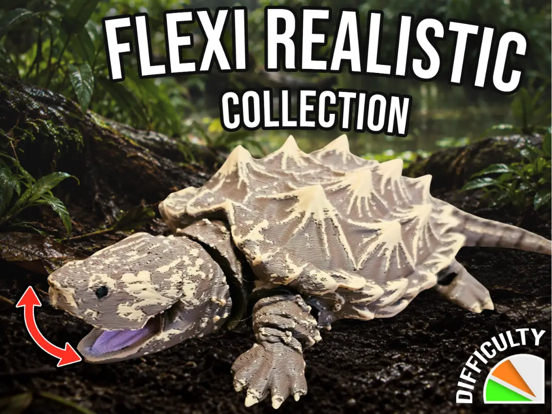 Realistic Flexi Snapping Turtle — modelo 3D