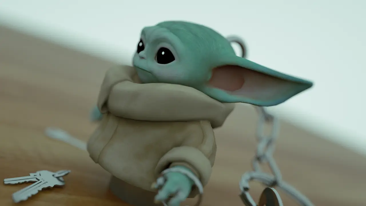 Star Wars - Baby Yoda (Grogu) Keychain — modelo 3D