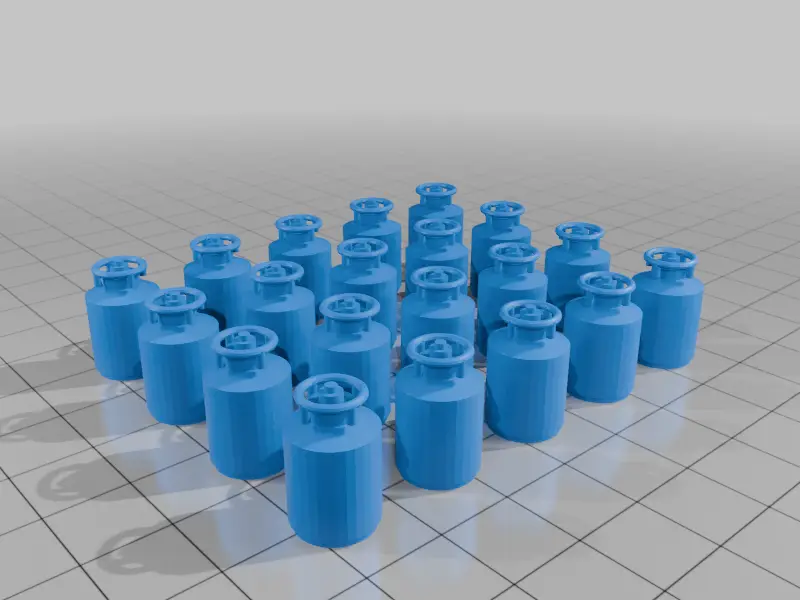 20 industrial gas tanks in HO scale (1:87) — modelo 3D