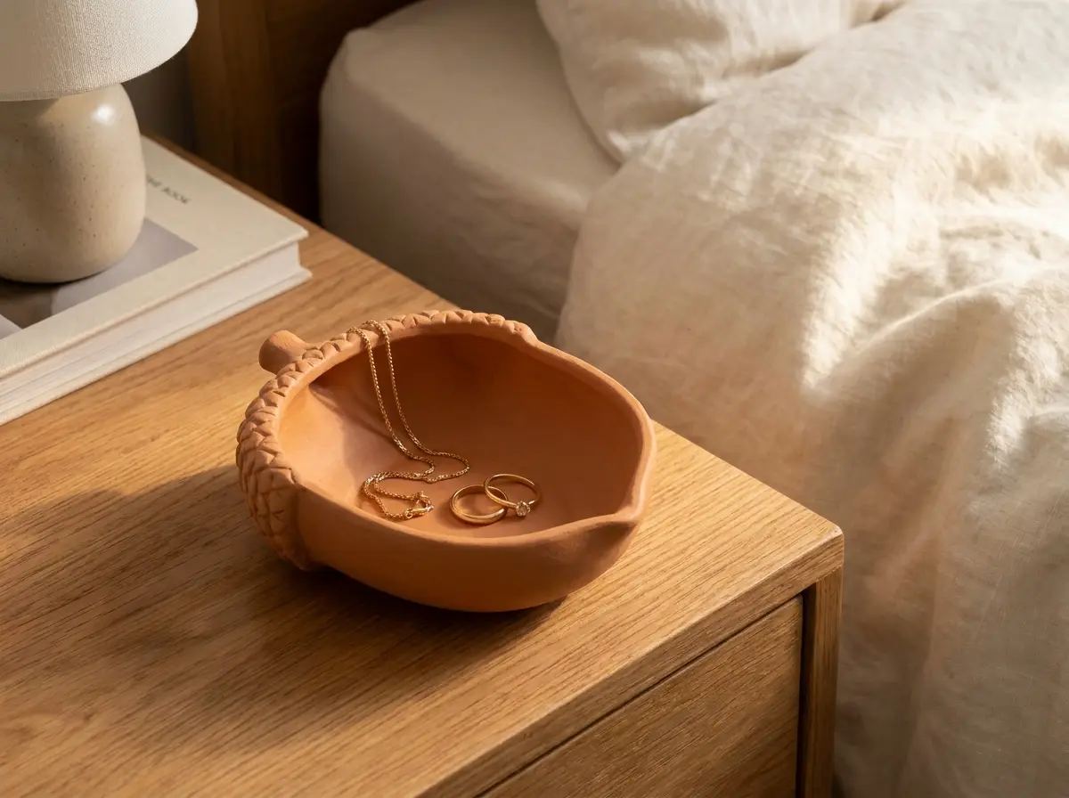 Acorn Catch-All Tray – Decorative Trinket Bowl & Desk Organizer — modelo 3D