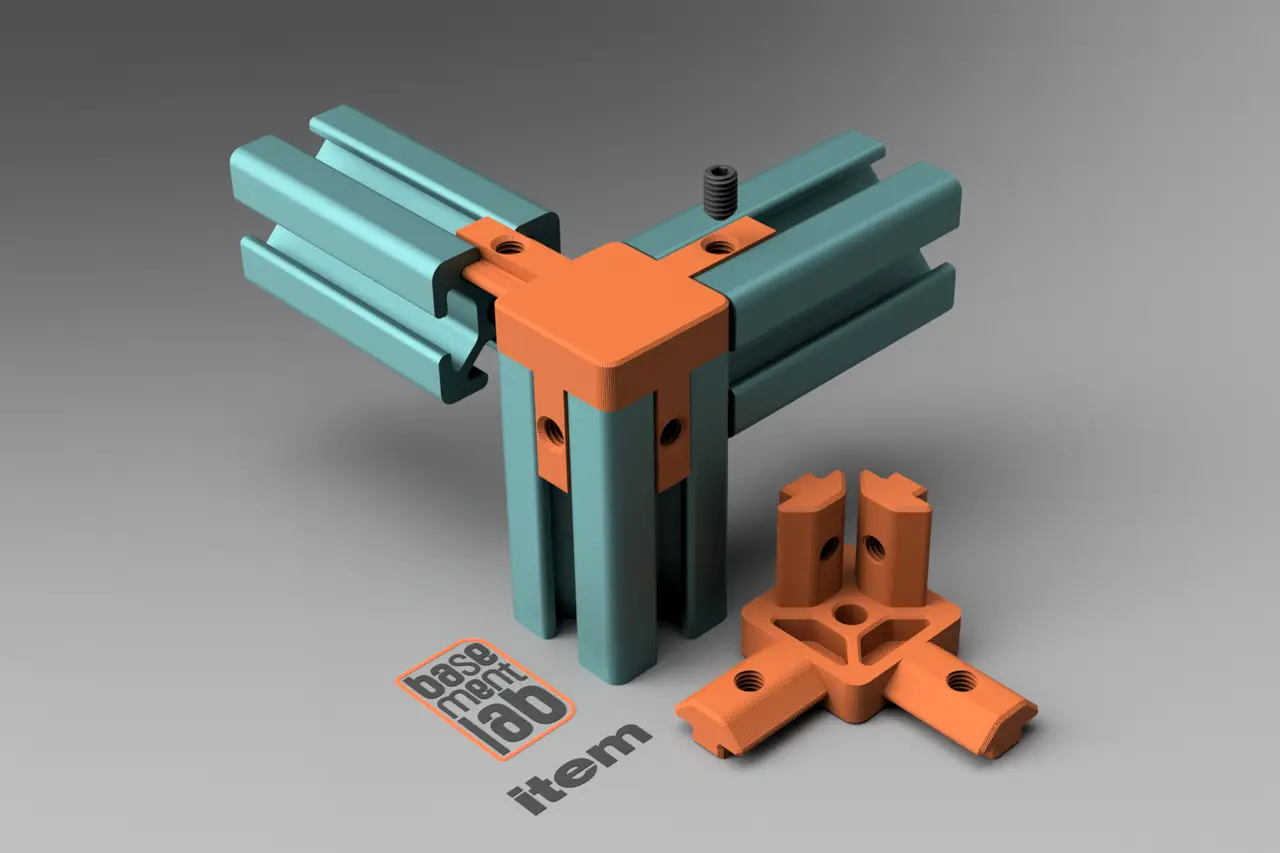 2020 Connector 3Way Corner Bracket for ITEM Profile — modelo 3D
