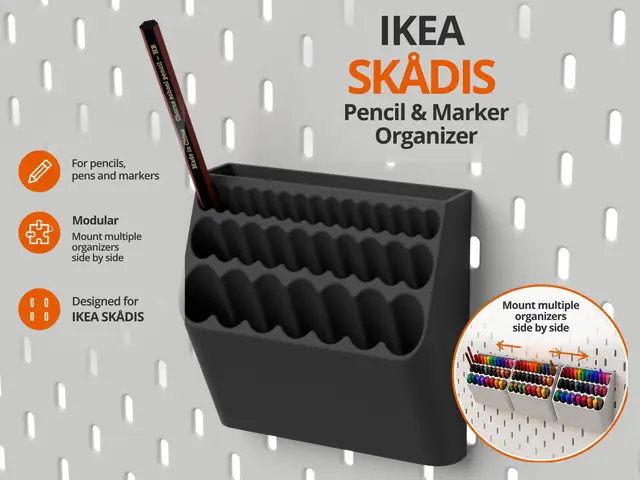 IKEA SKÅDIS Marker & Pencil Organizer – Wave Holder — modelo 3D