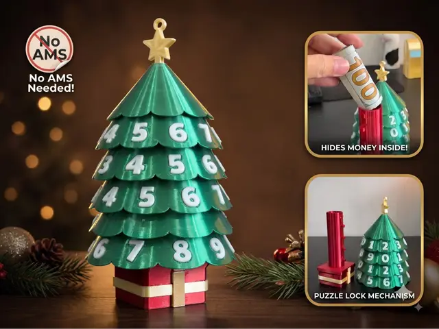 Christmas Tree Gift Box | Secret Code Lock — modelo 3D