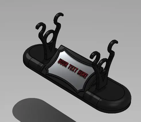 LIGHTSABER STAND WITH CUSTOMISABLE NAME PLATE — modelo 3D