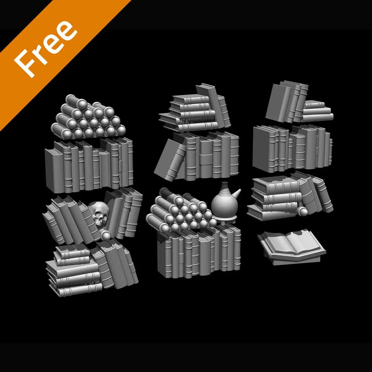LegendGames FREE Arcane books and Accessories set 1 — modelo 3D