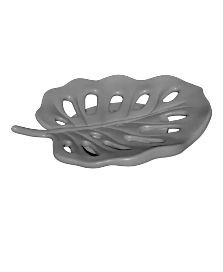 Monstera Leaf Soap Dish – 3D Printed Tropical Bathroom Decor — modelo 3D
