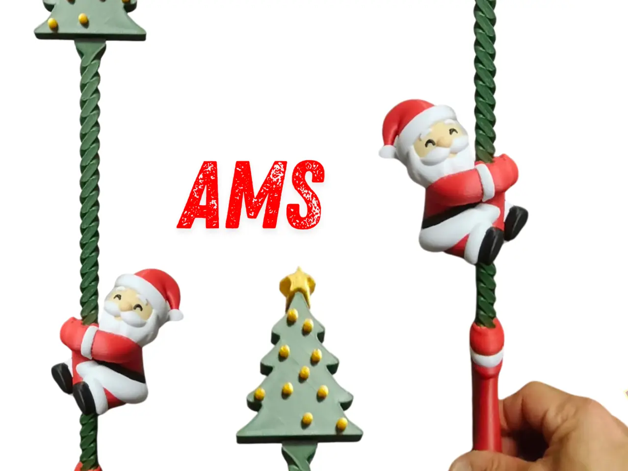 Varita Giratoria Papa Noel 2 versiones — modelo 3D