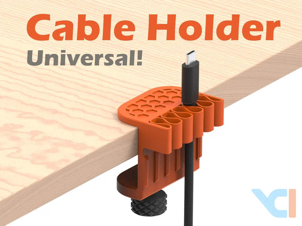 Universal Desk Cable Holder — modelo 3D