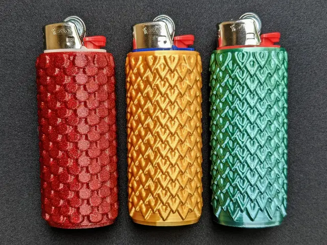 Bic Lighter Case Dragon Scales & Mermaid Skin — modelo 3D