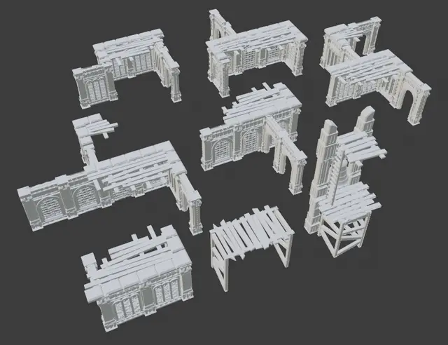 Fantasy Ruins - Basic Modular Building Blocks — modelo 3D