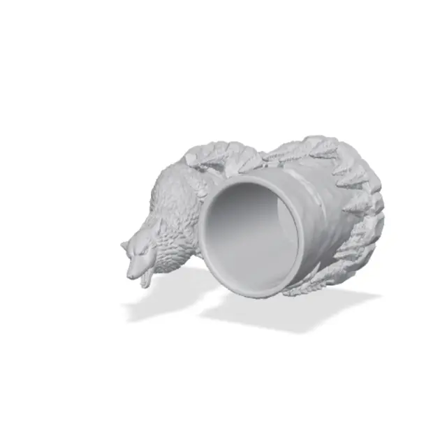 Howling Wolf Moon Pen Holder — modelo 3D