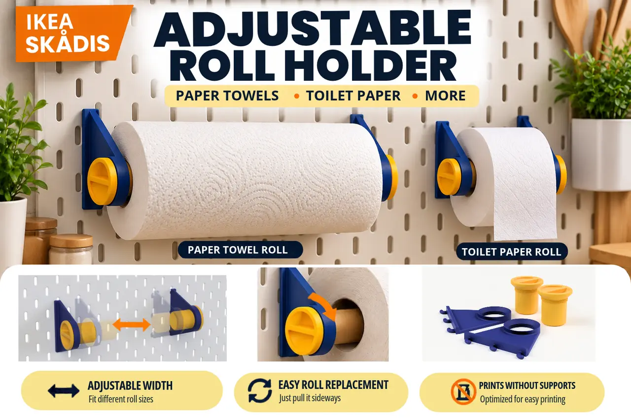 SKÅDIS Adjustable Roll Holder — Paper Towels & Toilet Paper — modelo 3D