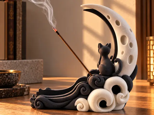 Moon Cat Incense Holder | Gothic Decor — modelo 3D