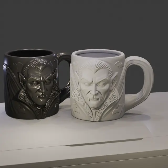 Classic Dracula Vampire Mug - Gothic Halloween Tankard — modelo 3D