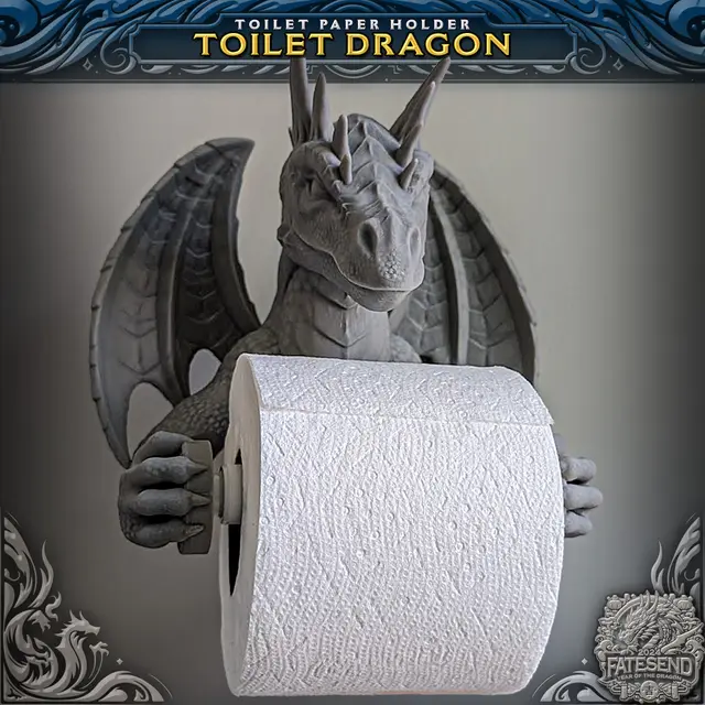TOILET PAPER DRAGON - No Supports Needed — modelo 3D
