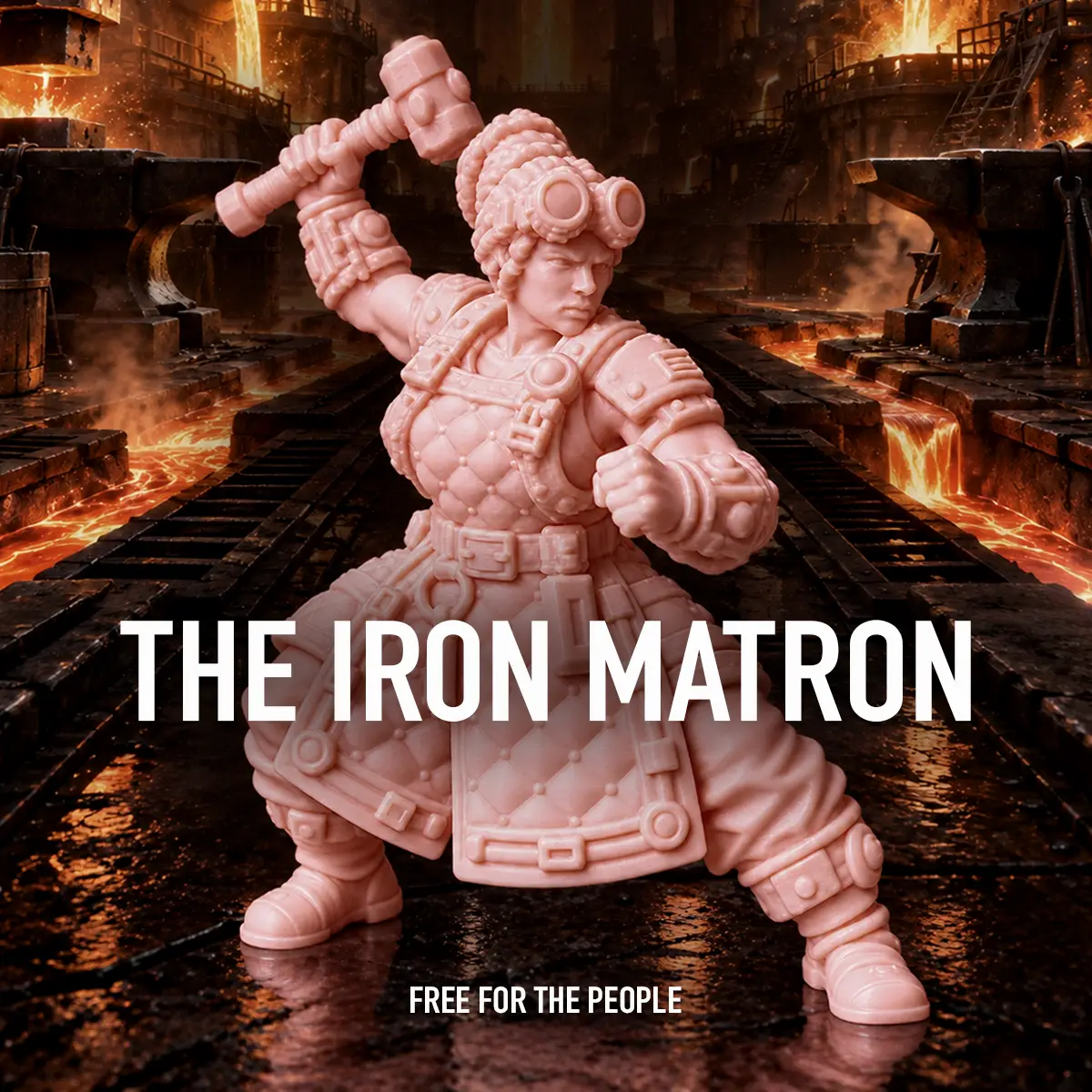 FREE FOR THE PEOPLE #009 - The Iron Matron - Tabletop Miniature — modelo 3D