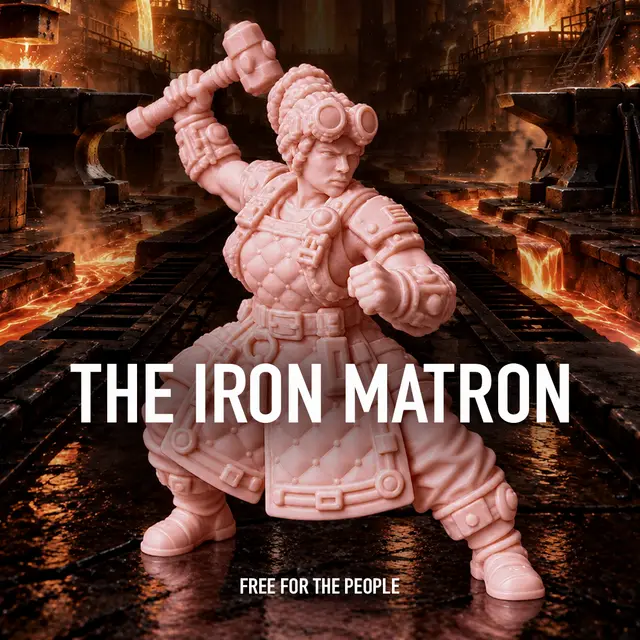 FREE FOR THE PEOPLE #009 - The Iron Matron - Tabletop Miniature — modelo 3D