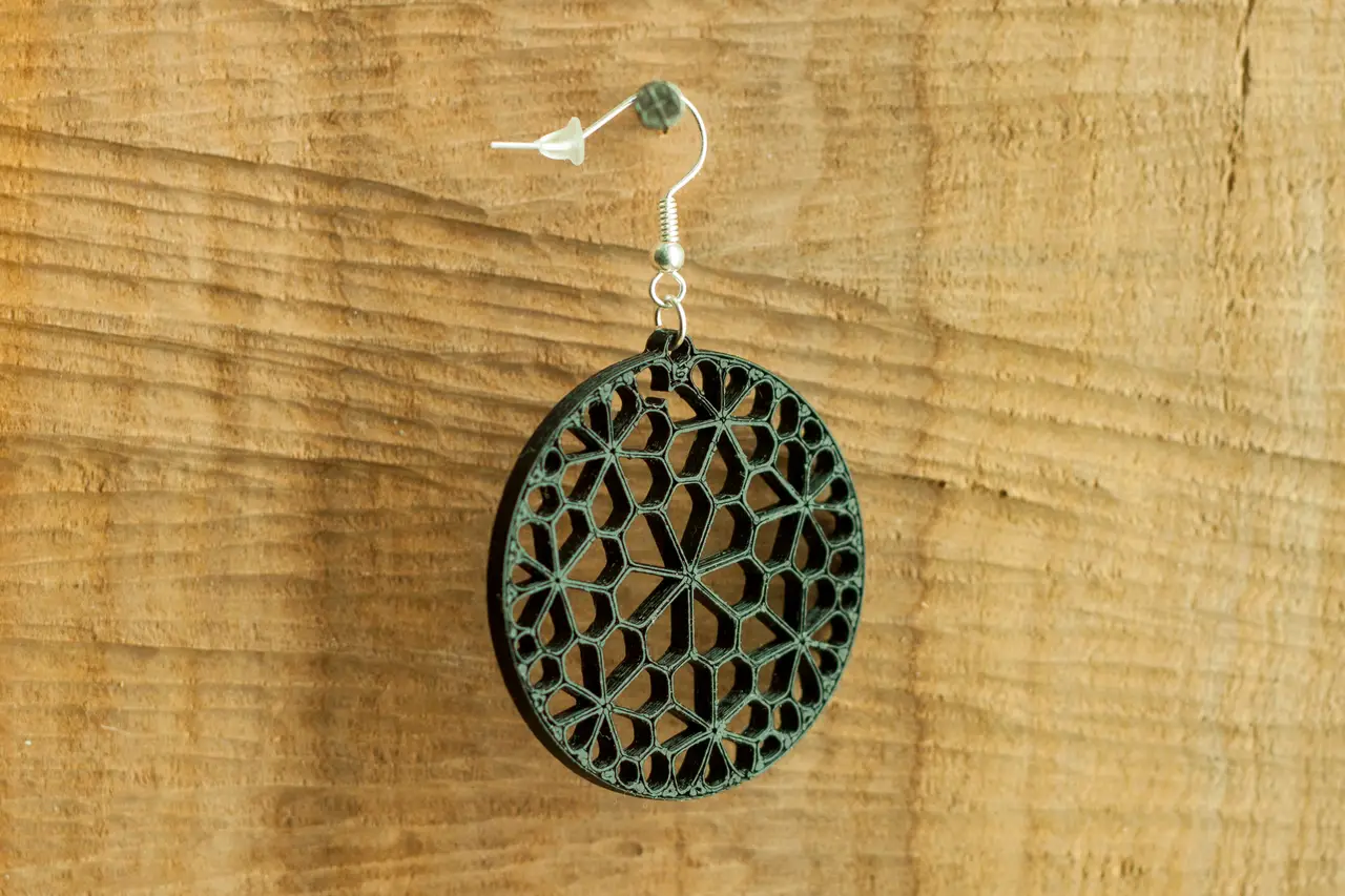 Earrings Floret pentagonal tiling earring 1 — modelo 3D