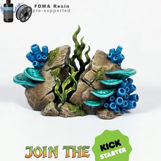 Coral reef terrain set (model 1) — modelo 3D
