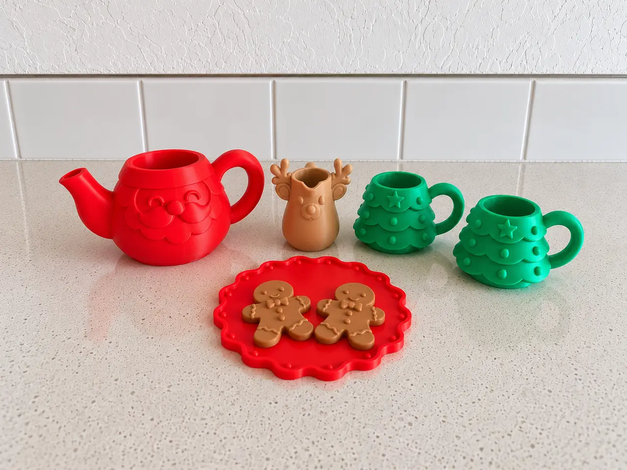Christmas Tea Set|Pretend Kitchen Playset|No AMS — modelo 3D