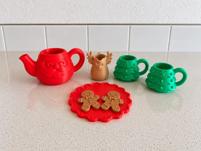 Christmas Tea Set|Pretend Kitchen Playset|No AMS — modelo 3D