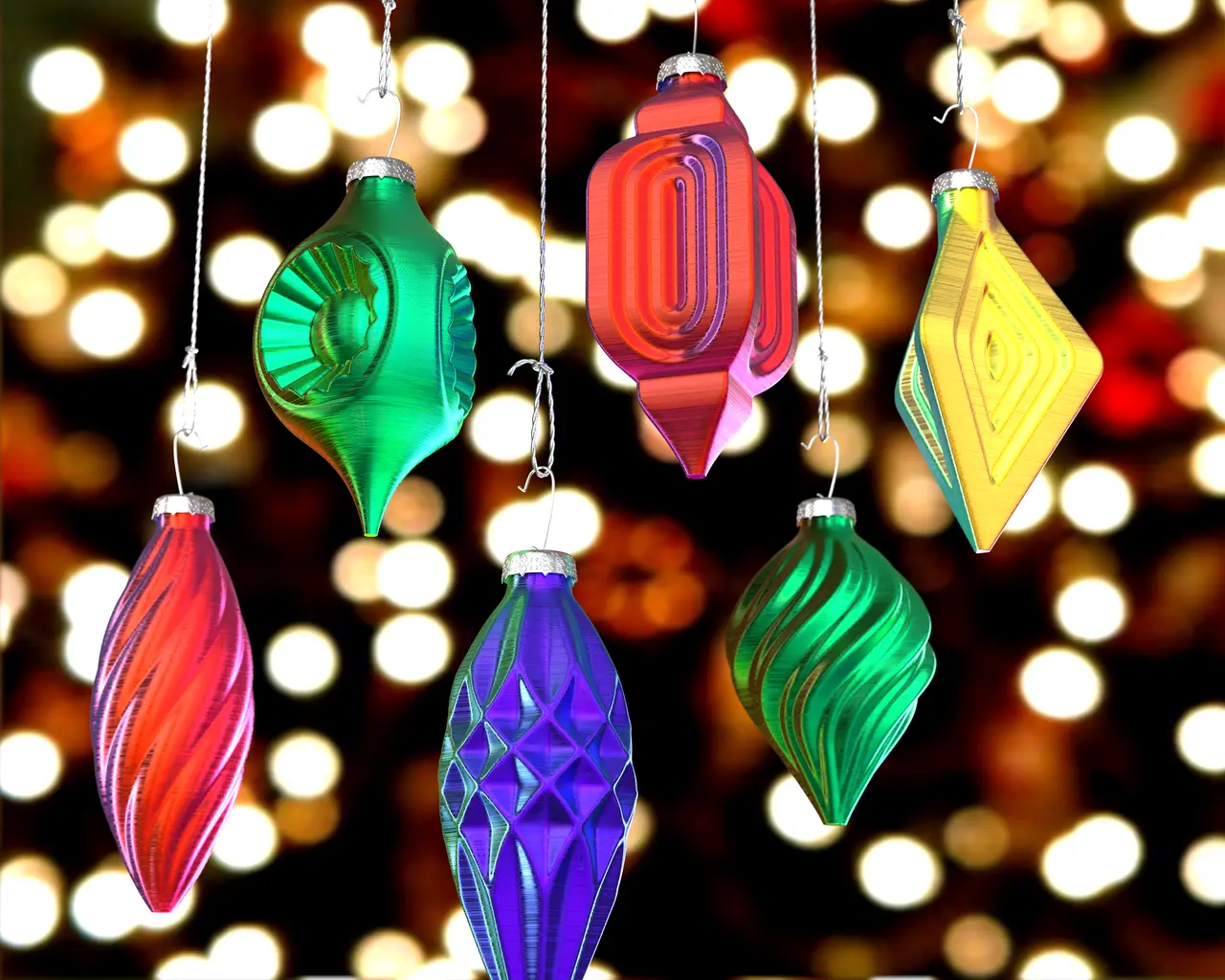 Christmas Tree Ornament Set Pt II: The New Batch (Vase Mode Prints) — modelo 3D