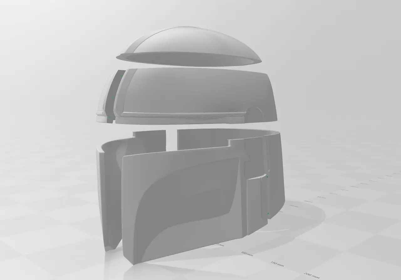Mandalorian Helmet - Pieces fit Ender 3 — modelo 3D