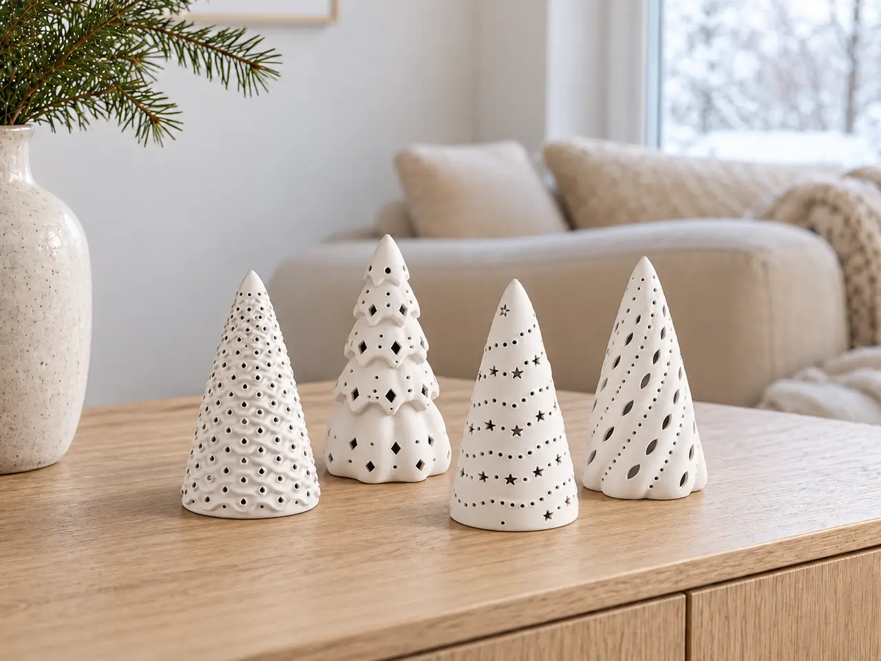 Organic Christmas Tree Lanterns for LED Tea Lights — modelo 3D