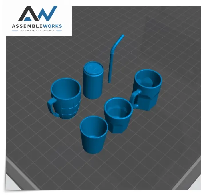 Miniature Cups & Drinking Set – 1/12 Scale STL — modelo 3D
