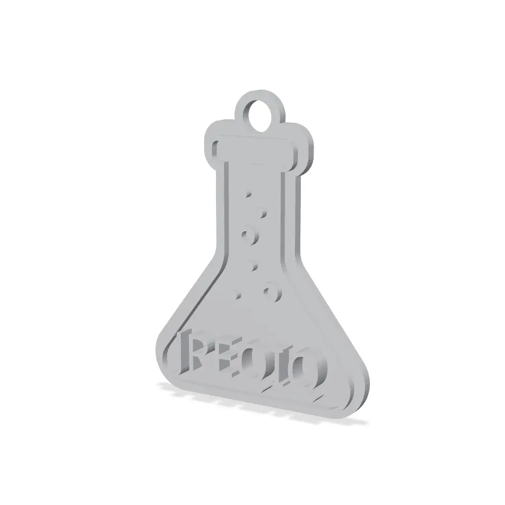 Chemistry Flask Keychain (3-Color / Blank) / Llavero Matraz Químico — modelo 3D