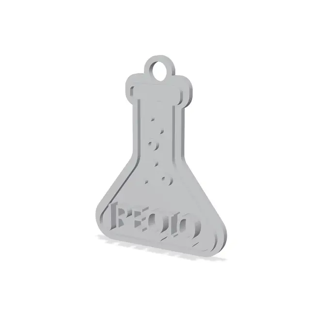 Chemistry Flask Keychain (3-Color / Blank) / Llavero Matraz Químico — modelo 3D