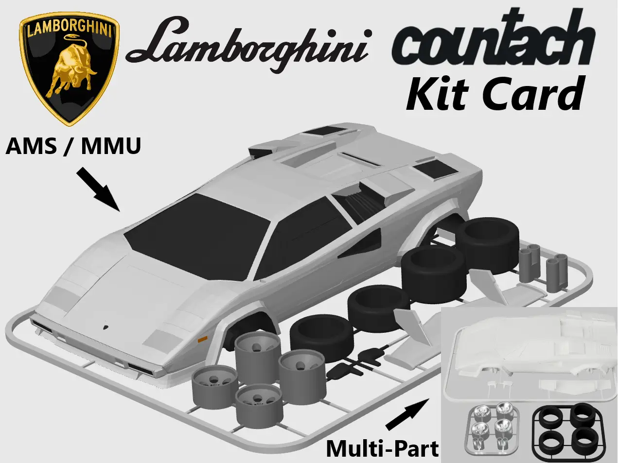 Lamborghini Countach Kit Card (known from Wolf of Wall Street and Cannonball Run) — modelo 3D