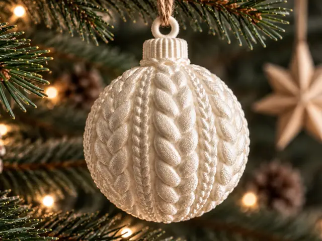 Knitted Christmas Bauble – Cable Knit Ornament — modelo 3D