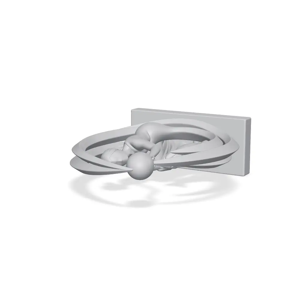 Woman and Cat Crescent Moon Sculpture — modelo 3D