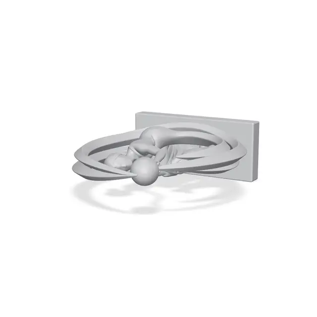 Woman and Cat Crescent Moon Sculpture — modelo 3D