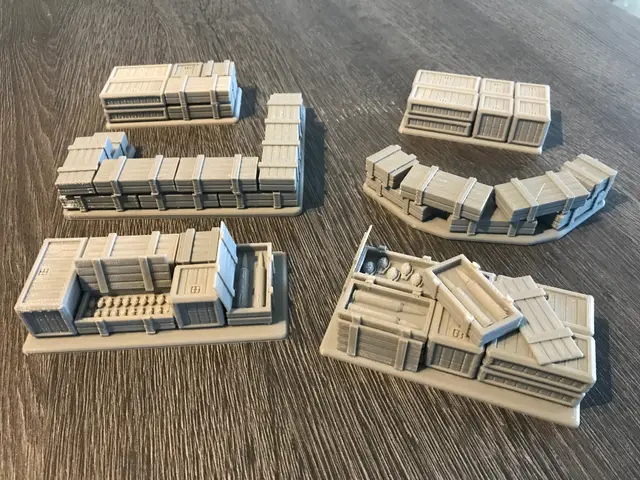 Wargaming compatible - Terrain - Crates / Pallets / Defenses — modelo 3D