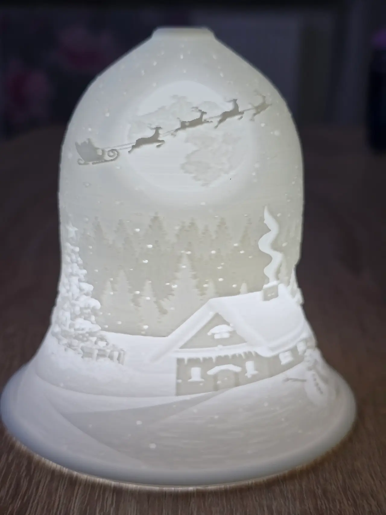 Vánočni litophane zvonek / Christmas litophane bell — modelo 3D