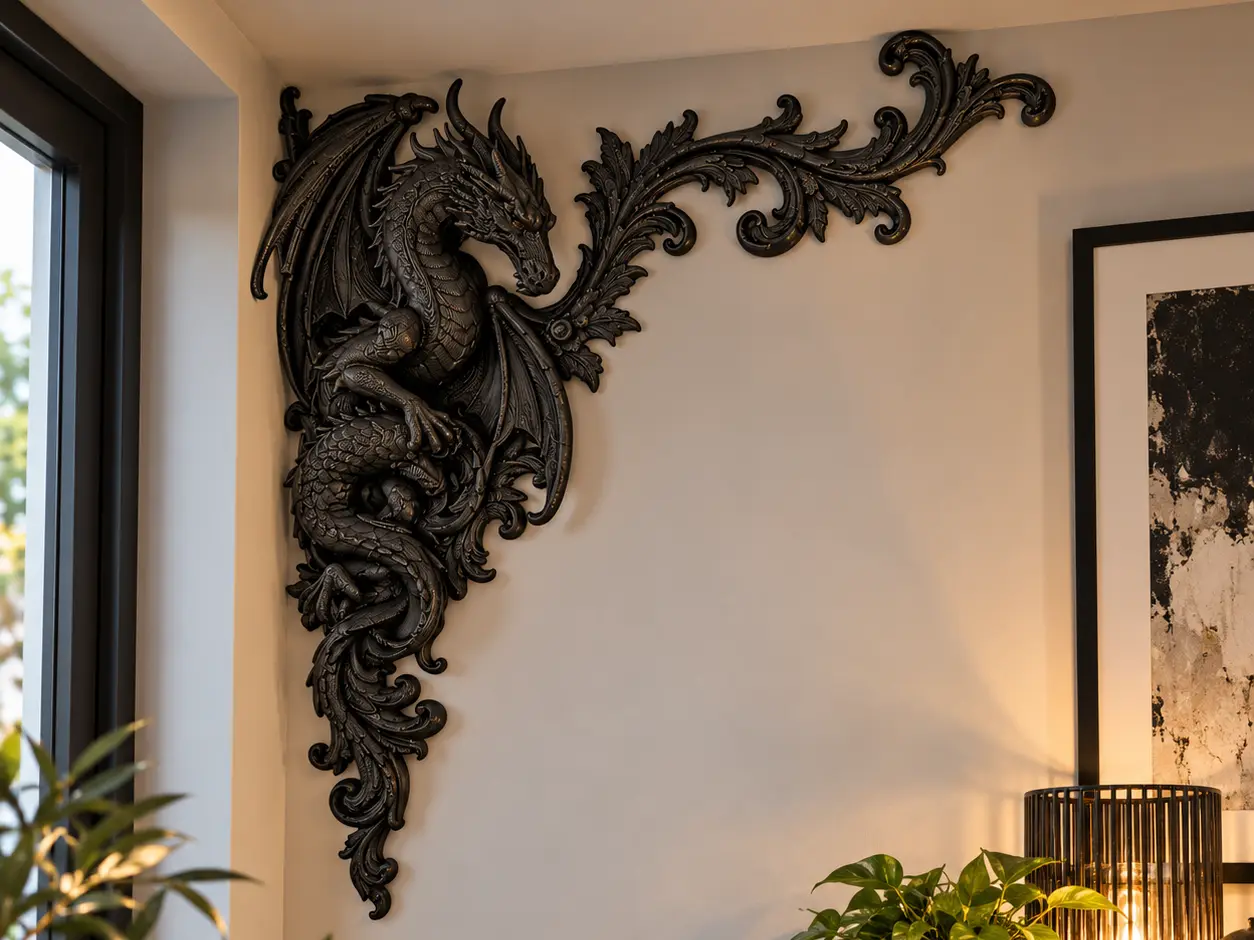 Dragon Gothic Wall Decoration — modelo 3D