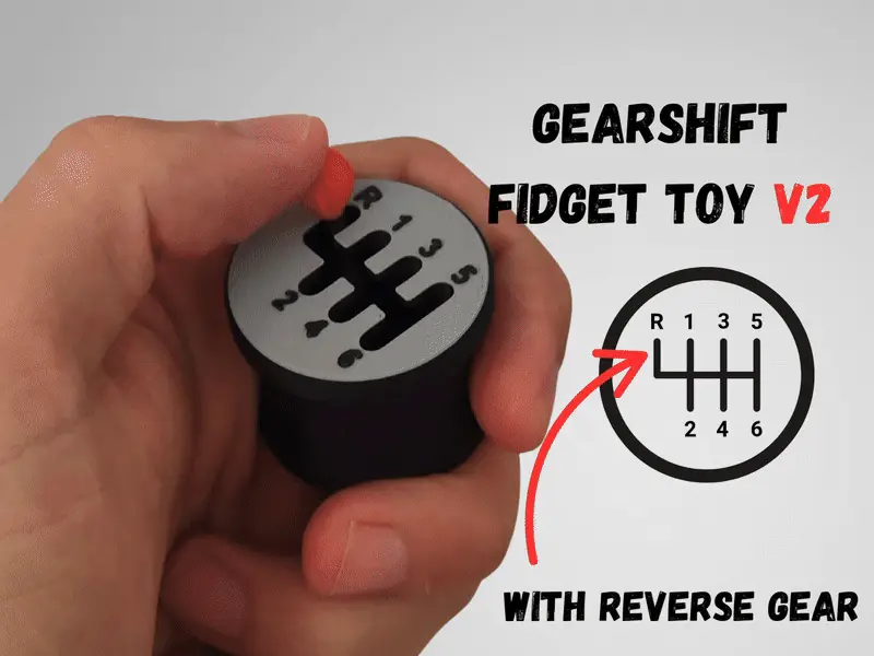 Gearshift fidget toy V2 — modelo 3D