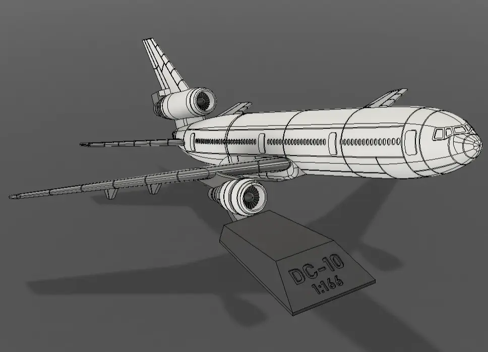 McDonnell Douglas DC-10-10 (1:166) — modelo 3D