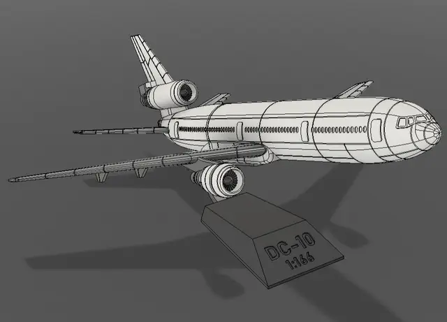 McDonnell Douglas DC-10-10 (1:166) — modelo 3D