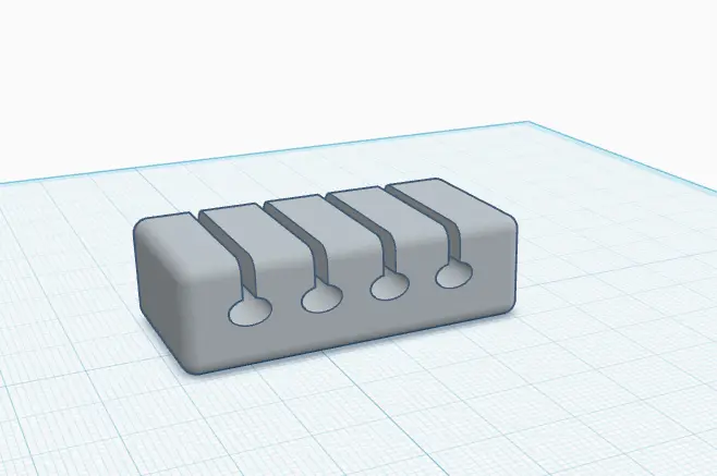 Minimalist Desk Cable Organizer (4 Slots) — modelo 3D