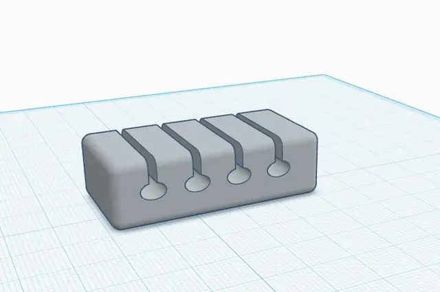 Minimalist Desk Cable Organizer (4 Slots) — modelo 3D