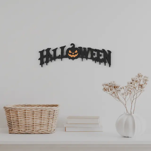 Halloween Gothic Wall Sign – 3D Printable Model — modelo 3D