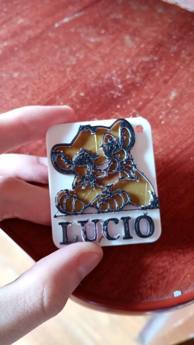 Customizable Simba Lion Cub Keychain — modelo 3D